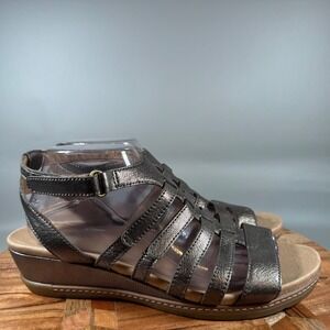 Dansko Athena Women Metallic Bronze Strappy Wedge Sandals Size 40 EU 9.5-10 US